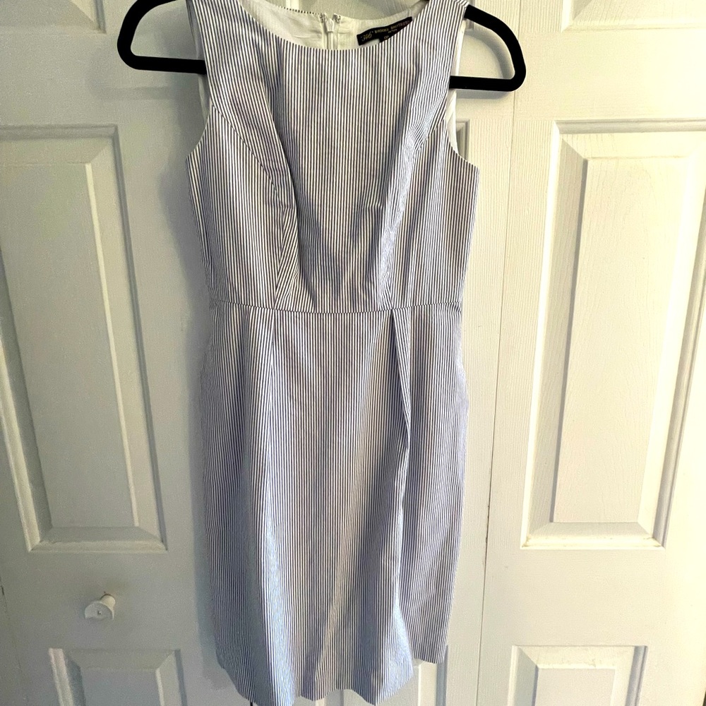 Brooks Brothers Blue and White Striped Midi Dress
